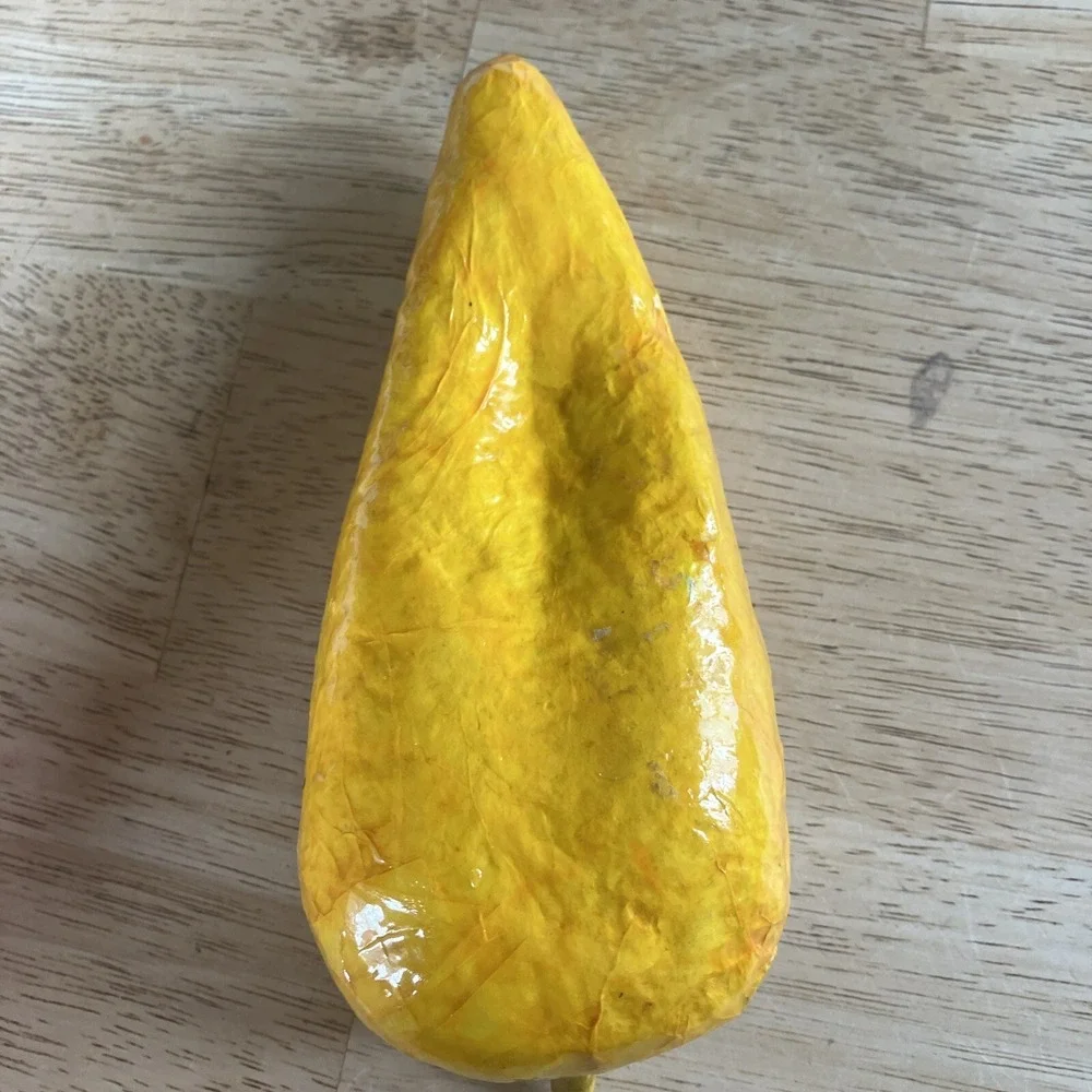 1 Yellow Banana Pepper Artificial Fruit Paper Mache Solid Decorative Vegetable
